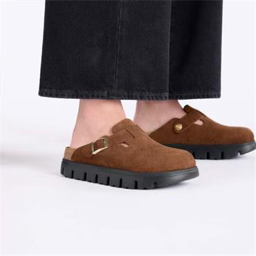 Birkenstock Boston Chunky Suede Leather - Dark Tea